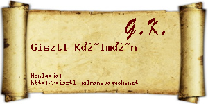 Gisztl Kálmán névjegykártya
